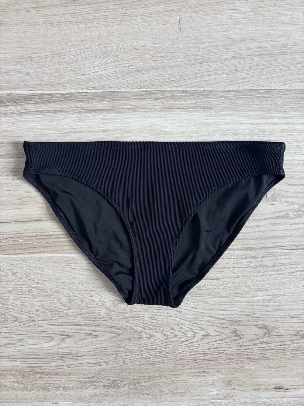Aerie Bikini Ribbed Black Swimsuit Bikini Bottoms Women’s Size Medium